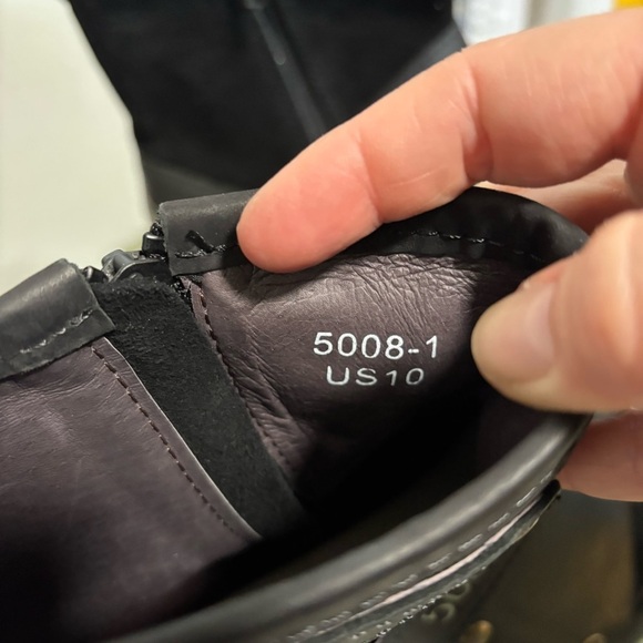 OSSTONE Otto Moto Black Leather/Suede Chukka Retro Boots NWOB - Picture 7 of 8